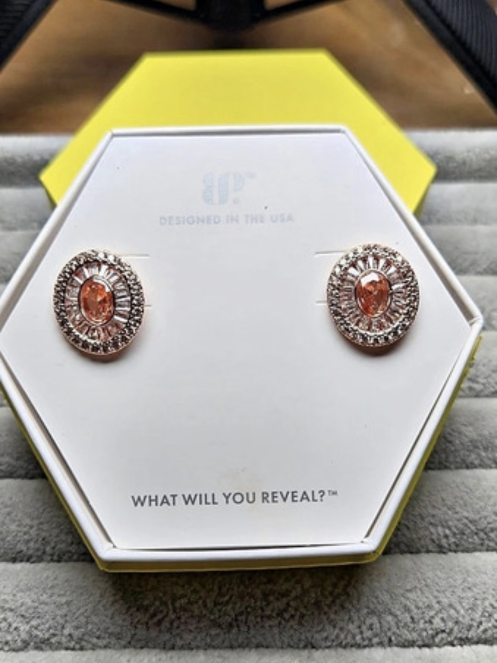 New Smokey Topaz Cubic Zirconia Rose Gold Plated Bomb Party Earrings ER40127